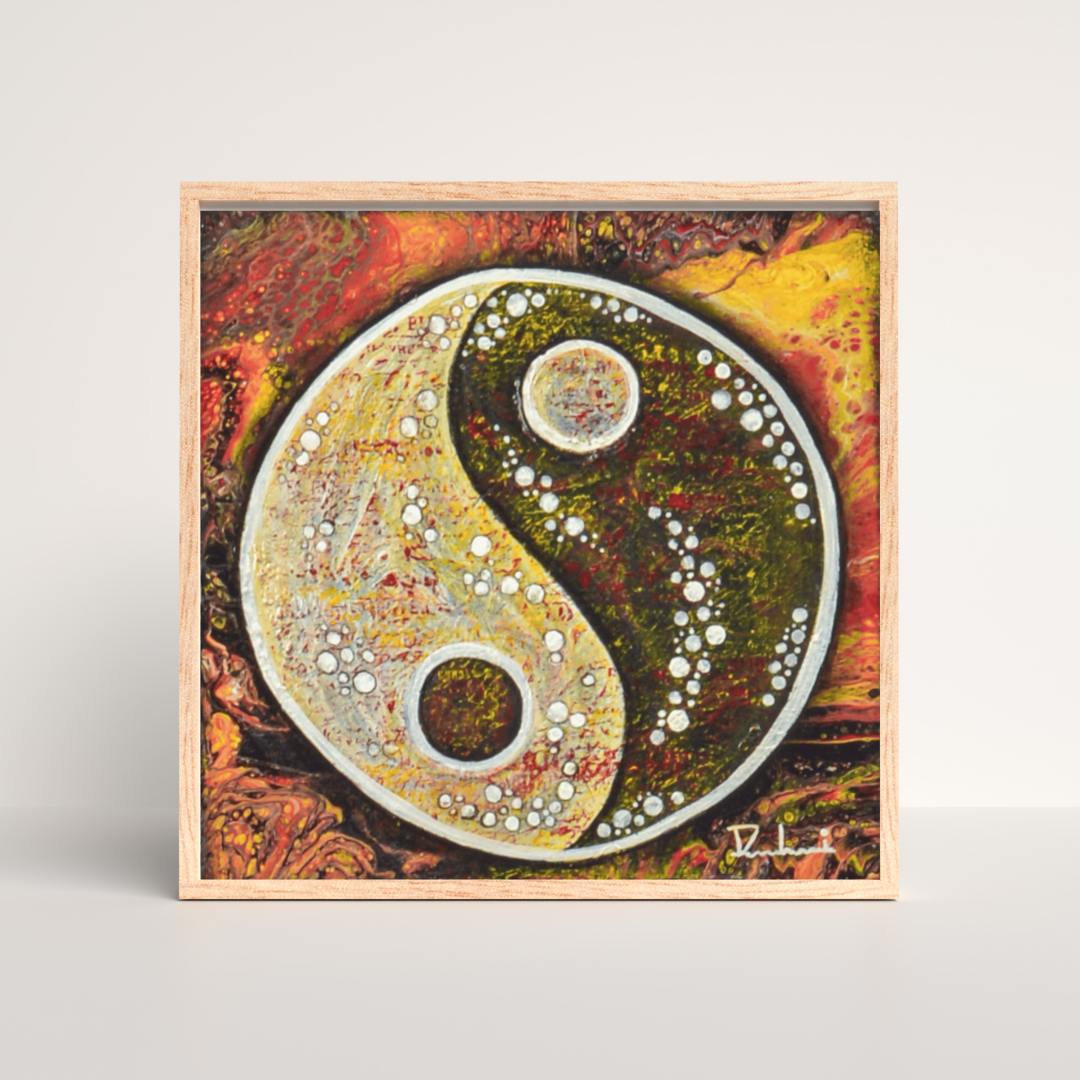 Yin & Yang — original mixed media spiritual canvas by Rashmi Malhan